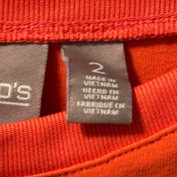 Chicos Orange Short-Sleeve Cotton Blend Top Size L Casual Lightweight Crew Neck - Picture 4 of 12